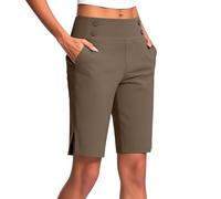 HAOLEI Pantaloni Capri Donna Estivi Pantaloni Sportivi Donna Pantaloncini 3/4 Cotone Bermuda Pantaloncini Cargo Shorts Estivi Casual A Vita Alta Gamba Larga Short Corti da Lavoro con Tasche