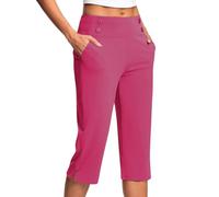 HAOLEI Pantaloni Capri Donna Estivi Pantaloni Sportivi Donna Pantaloncini 3/4 Cotone Bermuda Pantaloncini Cargo Shorts Estivi Casual A Vita Alta Gamba Larga Short Corti da Lavoro con Tasche