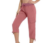 HAOLEI Pantaloni Cargo Capri da Donna Estivi Pantaloni a 3/4 Trekking Sportivo Pantalone Leggero con Tasche Offerte Lampo del Giorno