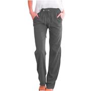 HAOLEI Pantaloni da Donna in Lino Casual Pantalone in Cotone Larghi Pantalone Estivo con Tasche Pants Gamba con Coulisse Tinta Unita Pantaloni Elastico Eleganti Pants Pantalone Offerte a-Naz on Oggi
