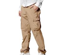 HAOLEI Pantaloni da Lavoro Uomo Cotone Cargo Casual Pantaloni in Cotone con Tasche Laterali Pantalone Uomo Lunghi Casual Sport Pantalone Tasconato Elastica Street Pants Militari Cargo Pant Tattici