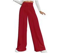 HAOLEI Pantaloni Donna Curvy Leggeri Pantalone a Larga Elegante Pantaloni Leggeri Estivi Pantaloni Tinta Unita con Coulisse Vita Alta Pantaloni Sportivi Jogger Pants Yoga Pantaloni de Tuta