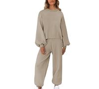 HAOLEI Pigiama Casa Donna Cotone Lungo Pigiami Due Pezzi Invernale Scollo a V a Quadri da Donna con Tasche Laterali Comodo Casual per la Casa