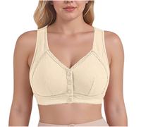 HAOLEI Reggiseni a per Le Donne Anziane Comodi Reggiseni in Cotone con Chiusura Frontale con Bottoni per Anziani Senza Ferretto Reggiseno con Chiusura Davanti