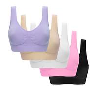 HAOLEI Reggiseno Allattamento Cotone Donna da 1/2/3/5 Confezione Reggiseni Sportivi da Yoga per Donna - Supporto Medio - Cotone Senza Ferretto Offerte Oggi Reggiseno Push up Regalo Festa della Mamma