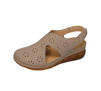 HAOLEI Sandali Donna Estive Eleganti Sabot Chiuse Davanti Sandali Casual Vintage Chiusi Gomma Ciabatte Camminare Bassi Comodi Zeppe Pantofole Sportivo Slippers Piscina per Spiaggia Vacanze