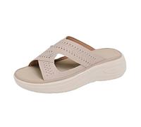 HAOLEI Sandali Ortopedici Donna Ciabatte Estive Eleganti Comodi Antiscivolo Sandali Ciabatte Leggeri Morbido Pianta Larga Sandalo Per Fascite Plantare Infradito Basso Spiaggia Doccia Gomma Pantofole