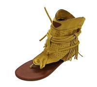 HAOLEI Stivali Estivi da Donna, Sandali Donna Bohemia Pantofole Bassi Comode Sandali Piatti Infradito da Spiaggia Ciabatte Antiscivolo Punta Aperta Scarpe Piatti da Donna Morbidi per L'estate