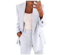HAOLEI Tailleur Donna Eleganti Pantaloni e Giacca da Cerimonia Curvy Blazer a Maniche Lunghe Due Pezzi Elegante Suit Ufficio e Lavoro Festa Della Mamma Idee Regalo