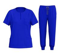 HAOLEI Uniformi Unisex Set Camice Uniforme Medica con Maglia e Pantaloni Uniformi Mediche Camice Uniforme Sanitarie Divise Estetista Donna