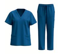 HAOLEI Uniformi Unisex Set Camice Uniforme Medica con Maglia e Pantaloni Uniformi Mediche Camice Uniforme Sanitarie Divise Estetista Donna