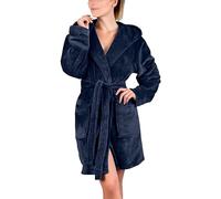 HAOLEI Vestaglie Corta Donna Invernale Vestaglia Invernale Morbido Pile Accappatoio con Cappuccio Calda Vestagli da Camera Accappatoi con Cintura e 2 Tasche Pigiama Loungewear per Piscina Casa Bagno
