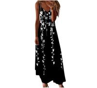 HAOLEI Vestiti Donna Estivi Lunghi Vestiti Donna Primavera Casual Eleganti Abiti Donna Scollo a V Senza Maniche Vestito Boho Fiore Stampato Maxi Lunga Sexy Vacanze Spiaggia Confortevole Vestiti