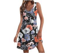 HAOLEI Vestito Donna Mare 2025 Offerte Leggero Vestiti Estivi Vestito Spiaggia Comodi Cotone Senza Maniche Abiti Prendisole Curvy Eleganti Abito Casual Taglie Forti Copricostume Abiti Corto Spiaggia
