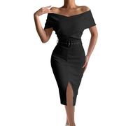HAOLEI Vestito Matrimonio Donna Elegante in Pizzo Abito de Cerimonia Formale Lunghi Scollo a V Abiti Cerimonia Cocktail Abito da Sposa Taglie Forti Curvy Vestito Cerimonia con Corsetto