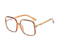 HAOMAO Occhiali da vista quadrati oversize con montatura grande anti luce blu per donna uomo C3Transparenttea