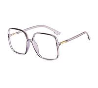 HAOMAO Occhiali da vista quadrati oversize con montatura grande anti luce blu per donna uomo C5Transparentgrey
