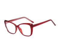 HAOMAO Occhiali per Computer con Luce Anti-Blu a Forma di Occhio di Gatto per Uomo Donna Montature in Titanio in plastica Ultralight Red