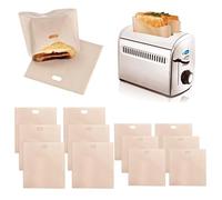 HAOMEEDUO Sacchetti Riutilizzabili per Tostapane - 16 * 16,5 cm e 17 * 19 cm, Antiaderenti e Resistenti al Calore, per Sandwich, Toast, Pane, Pizza