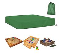 HAOMEEDUO Telo di copertura per sabbiera, impermeabile, 210D, in tessuto Oxford 210D, con coulisse, per sandbox (155 x 155 cm, verde)