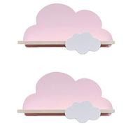 Haomian 2 mensole a forma di nuvola per cameretta dei bambini o camera da letto, mensola portaoggetti galleggianti per camera da letto dei bambini, decorazione da parete rosa