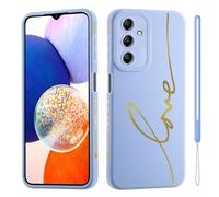 HAONANDE Cover Per Samsung Galaxy A16 4G/5G, Custodia Brillantini Carino Scintillante per Donne e Ragazze, Cute Motivo Cuore Gold Love, Sottile Antiurto Silicone TPU Morbida Case Blu
