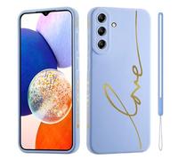 HAONANDE Cover Per Samsung Galaxy A36 5G, Custodia Brillantini Carino Scintillante per Donne e Ragazze, Cute Motivo Cuore Gold Love, Sottile Antiurto Silicone TPU Morbida Case Blu