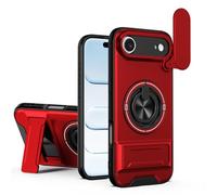 HAONANDE custodia per OPPO A3x 4G/A40 4G/A3 4G/A60 5G con ring stand magnetico, cover militare antiurto con protezione fotocamera scorrevole compatible with MagSafe ricarica wireless Rosso