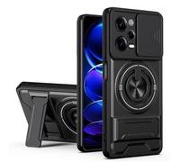 HAONANDE custodia per Xiaomi Redmi Note 12 Pro+/Pro Plus 5G con ring stand magnetico, cover militare antiurto con protezione fotocamera scorrevole compatible with MagSafe ricarica wireless Nero