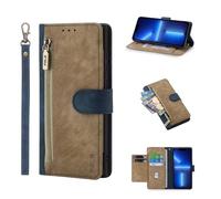 HAONANDE Flip Cover Per TCL 605 4G, Custodia Pelle PU a Libro Portafoglio con 6 slot per carte, Supporto Stand, Magnetica, Protezione RFID, Case Wallet Antiurto Giallo