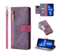 HAONANDE Flip Cover Per TCL 605 4G, Custodia Pelle PU a Libro Portafoglio con 6 slot per carte, Supporto Stand, Magnetica, Protezione RFID, Case Wallet Antiurto Viola