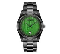 Haonb Orologio Uomo Orologio A Più Strati In Acciaio Inossidabile A Nido D'Ape, Cinturino In Acciaio Nero Verde