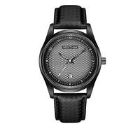 Haonb Orologio Uomo Orologio A Più Strati In Acciaio Inossidabile A Nido D'Ape, Cinturino In Bianco E Nero