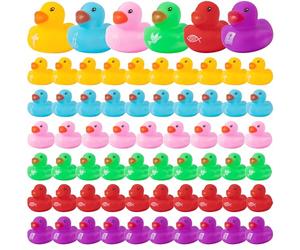Haooryx Christian Mini paperella di gomma - 120 pezzi croce religiosa Gesù novità anatra cigolio vasca da bagno galleggiante giocattolo da bagno per chiesa evento classe ricompensa regalo di