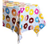 Haooryx Tovaglie colorate a forma di ciambella - Confezione da 4 tovaglie rettangolari a forma di ciambella, impermeabili, decorazione per sala da pranzo e cucina, in plastica, usa e getta, per feste