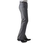 HAORUN Pantaloni da uomo con fondo a campana anni '60 e '70 vintage svasato pantaloni formali slim fit, Grigio, 48