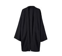 HAORUN Uomini Giapponese Cappotto Kimono Top Jacket Lungo Cardigan Yukata Allentato Retro Vintage Outwear, nero, taglia unica
