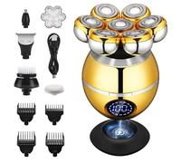 Haosens Rasoio elettrico 5 in 1 per la cura del corpo, per donne e uomini, rasoio ricaricabile per uso bagnato/secco, con lame rotanti galleggianti 7D, tagliaunghie, taglianaso, spazzola