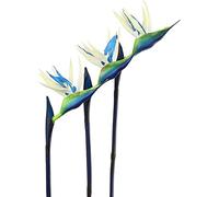 HAOSHICS 3 fiori artificiali per uccelli celesti, finti uccelli del paradiso Strelitzia, piante in finta seta, per casa, ufficio, matrimonio, decorazione Centerpeice (grande, blu)