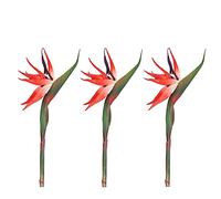 HAOSHICS 3 fiori artificiali per uccelli celesti, finti uccelli del paradiso Strelitzia, piante in finta seta, per casa, ufficio, matrimonio, decorazione Centerpeice (piccolo, rosso)
