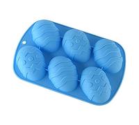 Haoshics - Stampo in silicone per uova di pasqua, in silicone, a forma di uovo, a forma di uovo, per realizzare bombe di cioccolata calda, torte, gelatina, mousse (blu-1PCS)