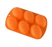 Haoshics - Stampo in silicone per uova di pasquala, forma di uovo, in silicone, per realizzare bombe di cioccolato caldo, torte, gelatina, mousse (arancione-1 pz)