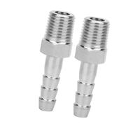 Haosie 2 raccordi per tubo dell'aria con filettatura maschio BSPT da 1/4", connettore per tubo da 8 mm, connettore rapido in acciaio inox per tubo dell'aria