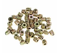 Haosie 50 Pezzi Boccole Filettate per Legno, M4 x 8 mm Inserti Filettati Esagonali in Lega di Zinco per Mobili