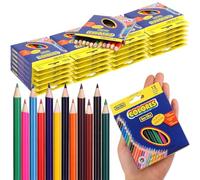 HAOWANWW 288 pezzi/24 scatole di mini matite colorate, mini matite colorate da disegno da 8,6 cm, matite colorate corte e grasse, matite colorate pre-affilate per disegno, schizzi, libri da colorare,