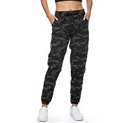 Haowind Pantaloni da Jogging per Le Donne con Tasche Riflettenti Elastico in Vita Allenamento Sport Pantaloni Comodi da Salotto Yoga Pantaloni da Corsa, Verde Mimetico, L