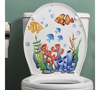 Haowul Adesivi del Coperchio per Toilette 3D di Pesce Sottomarino