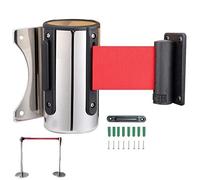 Haowul Cintura di Avvertenza a Parete Retrattile, Cintura 5 M E Robusta Cromo, Interno E Esterno Non Attraversano Il Nastro Adesivo per Barriere di Controllo della Folla E Divisori di