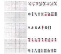 Haowul Stampo in Silicone Mahjong Mahjong Fondente Giocattolo Stampi in Silicone in Resina Fai Te Strumenti di Resina Fai Te Mahjong Cinese Dadi in Resina Stampo Utensili a Mano Stampo Fai Te