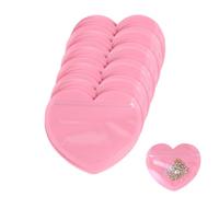 HAOXYO 100 Sacchetti per Gioielli,Sacchetti Plastica Richiudibili per Gioielli a Forma di Cuore,Bustine Trasparenti Piccole per Riporre Gioielli per Anelli,Orecchini,Bracciali,Collane (Rosa)